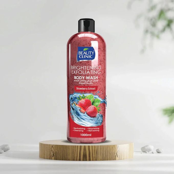 Beauty Clinic Brightening Exfoliating Body Wash, Strawberry Extract, 1000ml