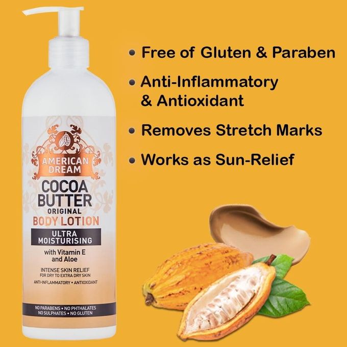 American Dream Cocoa Butter Original Body Lotion with Vitamin E and Aloe, 750ml