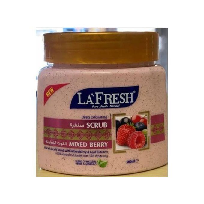La Fresh Exfoliating Face and Body Scrub with Mixed Berry Extract