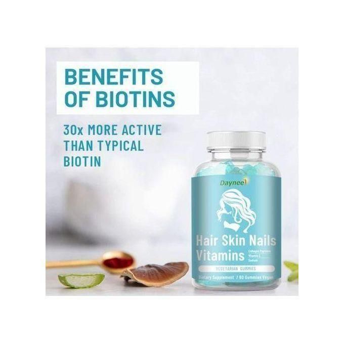 Daynee Hair Skin Nails Vitamins Gummies – 60 Capsules