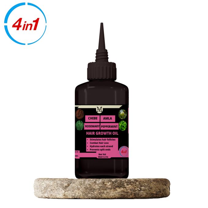 Mekis 4-in-1 Hair Growth Miracle Oil – Chebe, Amla, Rosemary & Peppermint