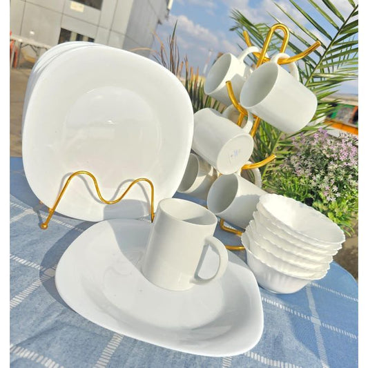 18-Piece Trendy White Dinner Set