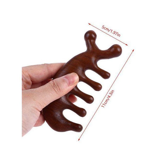 Body Meridian Massage Comb – Natural Sandalwood with 5 Wide Teeth