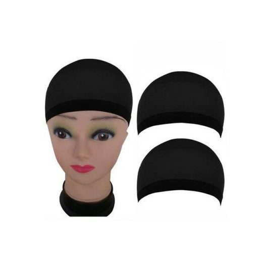 2Pc Black Stretchy Wig Cap