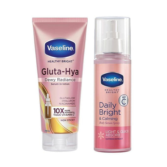 Vaseline Gluta-Hya Serum Burst Lotion & Radiant Glow Body Serum Spray Set