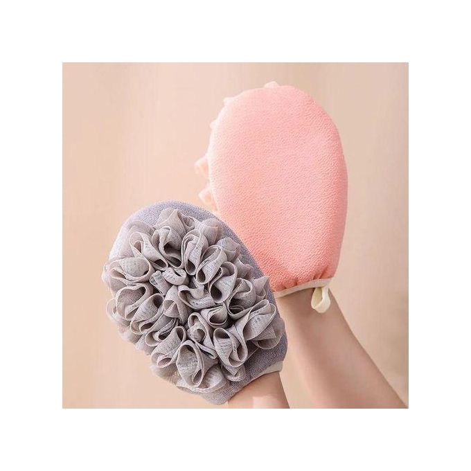 2 in 1 Double Sided Bathing Glove Shower Bath Exfoliating Glove Bathing Sponge