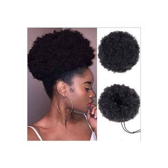 Afro Hair Bun Extension Black-1 - Small Size
