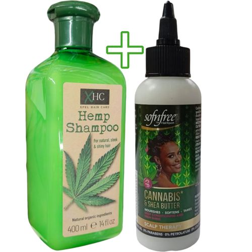 XHC Hemp Shampoo + Sofnfree Cannabıs Oil Scalp Therapy Serum Infused With Shea Butter CBD