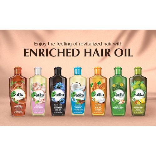 Vatika Naturals with 100% Natural Ingredients Hair Oil, Natural Moisturizing, Strengthening Serum for Healthy Scalp, Nourishing Hair Oil for Soft, Manageable, Smooth & Silky Hair from Root to Tip.