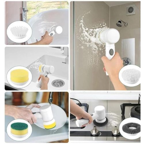 5 in 1 Electric Magic brush,Flexible Extendable Microfiber Gap Duster with Long Handle - Under Furniture & Ceiling Cleaning Tool - Washable Dust Remover,Long Handle Dust Mop.