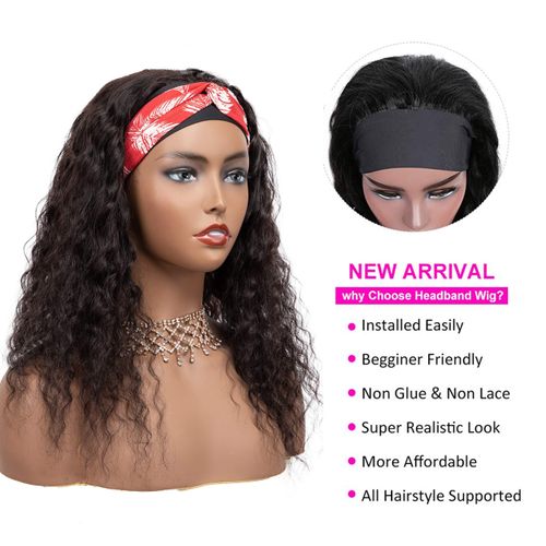 18 Inch Soft Curly Women HeadBand Wig