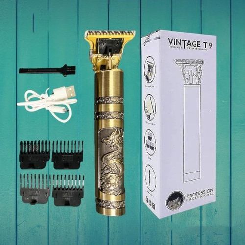 Vintage Anti Slip Grip, Adjustable Blades T9 Hair Clipper Trimmer Shaver