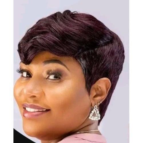 Machine made pixie bob wig