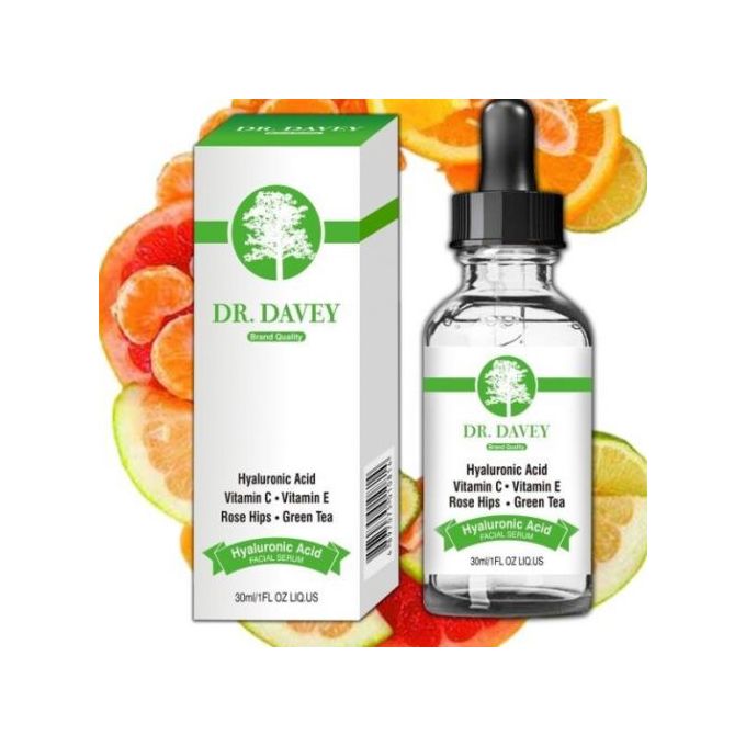 Dr. Davey Hyaluronic Acid Facial Serum with Vitamin C&E, Rosehip Oil & Green Tea (30ml)