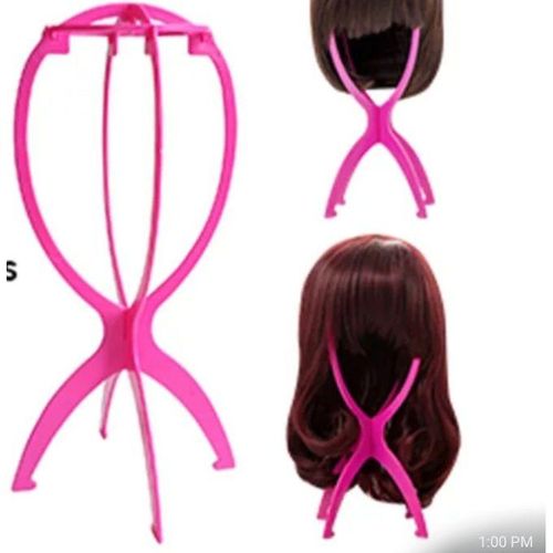 Dummy Plastic Hair pink Stand Wig Holder.
