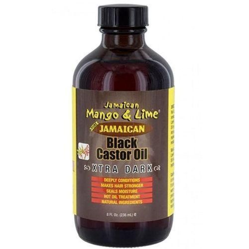 Jamaican Mango & Lime Extra Dark Black Castor Oil 236ml, Strengthens Dry & Damaged Hair