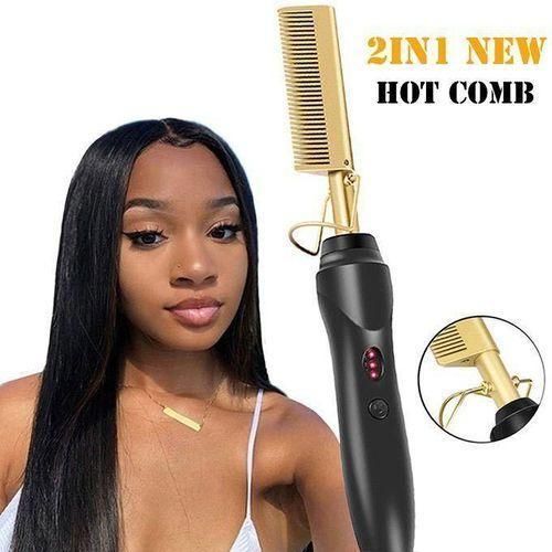 Hot Comb Curling Flat Hair Straightener Brush