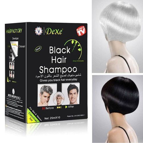 Dexe Hair Dye Shampoo Black (30 Packs )- Dexe, 3BOXES