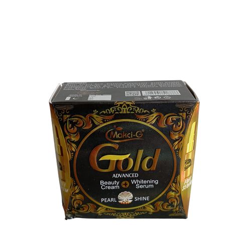 Makci-G GOLD Face CREAM + SERUM. Anti-Aging, Removes Wrinkles, Fine Lines, Pimples, Dark Circles, Blackheads, Spots, Stains, Freckles & Protecst against harmful Sunrays.