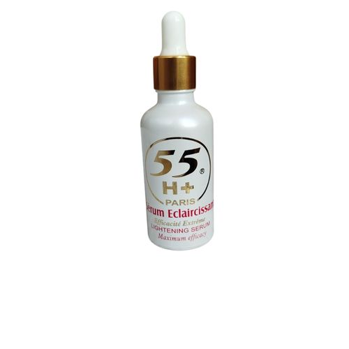 55H+ Lightening Serum Paris Serum Eclaissante. Lightens, Glows, Moisturizes, Remove Dark Spots, Dark Knuckles, Hyperpigmentation, Marks, Scars, Blemishes, Imperfections, Evens & Smooths