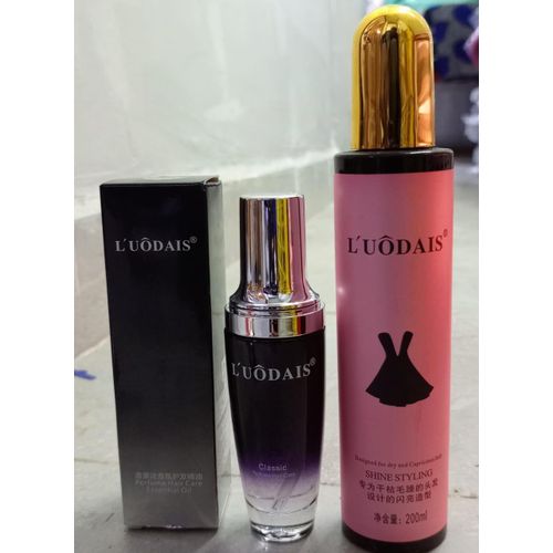 L'Uodais Luodais Shine & Styling Spray Perfume For Curly Weaves+ HAIR SERUM+FREE HAIR FOOD