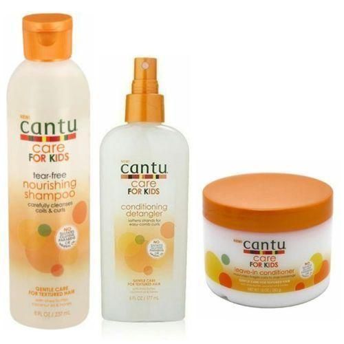 Cantu Kids Wash N Go 3in1 Set Shampoo, Conditioner, Leavein.