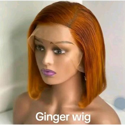 Ginger deep frontal semi human bob wig