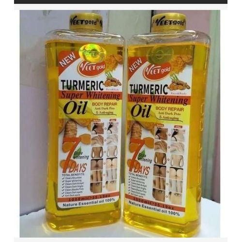 VEET GOLD ORIGINAL Turmeric Super Whitening Oil - Face & Body Repair, Dark Spot Remover, Anti-Aging, Skin Brightening, Even Tone, 7 Days Whitening, Natural Essential Oil - 1000ml