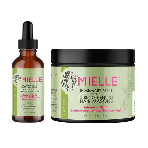 Mielle Organics Rosemary Mint Scalp, Hair Strengthening Oil for All Hair Types & Hair Masque, Essential Oil & Biotin Deep Treatment, Miracle Repair for Dry, Damaged +Frizzy Hair