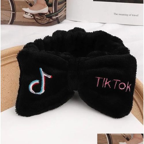 Fleece Fuzzy TIKTOK Women Stretchy Tight Fit Headband - Black