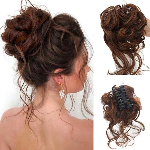Women's textured wig curly bun stable non-slip hairpin
