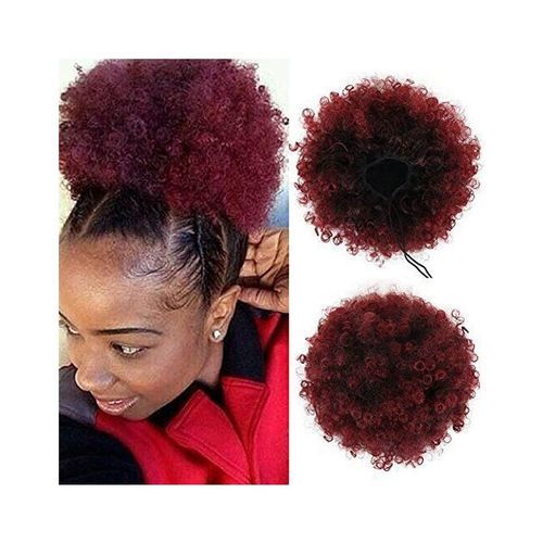 Afro Hair Bun Extension Colour Maroon + FREE GIFT