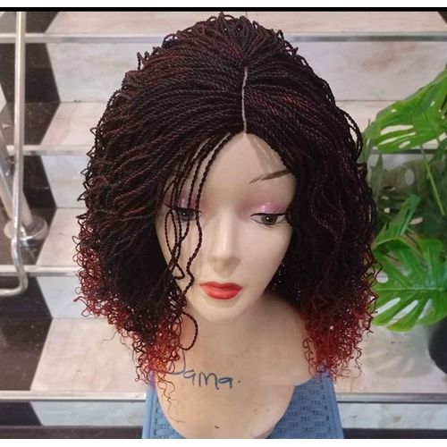 Curly Twisted Braided With Closure Wig