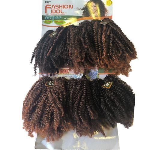 Fashion Idol Synthetic Hair Extension Brown Color NATURE FLOWER 1 PACK Heat Resistant Fiber 6 PCS In A Pack Full Hair Bundles For Women