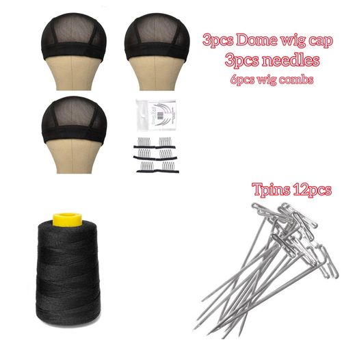 3pcs Dome Wig Cap , Wig Combs , Tpins , Thread