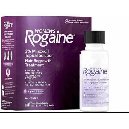Rogaine Women 2% Minoxidil Topical Solution. Used for Hair Thinning and Loss. Top Ten Hair. 1 Month Supply.