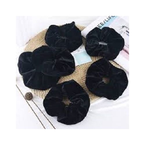 Black Velvet Hair Scrunchies Ponytail Holder (Small Size)