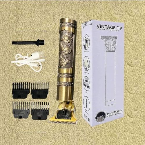 Vintage T9 Dragon Usb Rechargeable Hair Clipper/Shaver -Gold