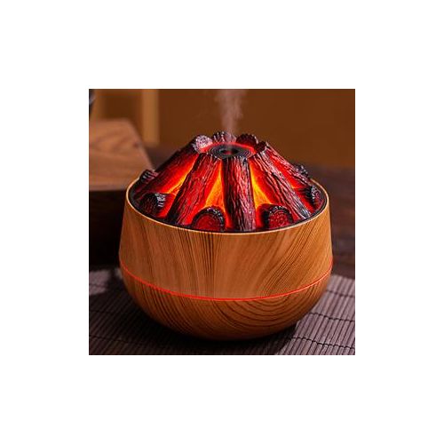 Mini Campfire-Inspired LED Humidifier & Aroma Diffuser β Wood Finish, Mist Effect, Mood Lighting