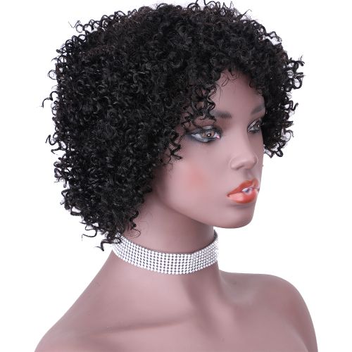 Wave Kinky Curly Wig Short Black