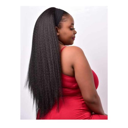 Straight Drawstring Ponytail Headband Hair Wig