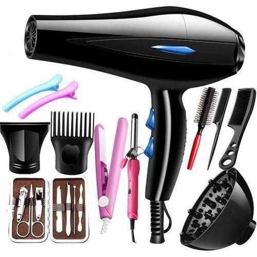 12pcs Professional Salon/barber Styling Tools, Professional Low Noise hair dryer Negative Ionic Reverse Air Hand Hair Dryer Blow Electric Travel High Speed