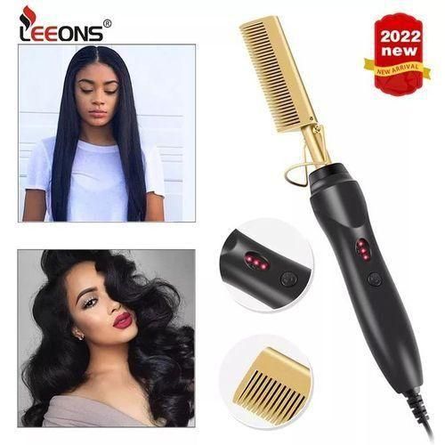 2 In 1 Electric Hot Comb Hair Straighter/Curler Flat Iron Wet/Dry Natural Hair&Wigs