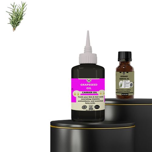 Mekis Rosemary Essential Oil (15ml)& Grape Seed Carrier Oil(120ml)