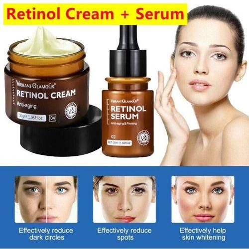 π₯ LIMITED DEAL β Vibrant Glamour Retinol Cream + Serum Set | Erases Wrinkles & Fine Lines + Firms & Brightens + Retinol, Hyaluronic Acid & Collagen | KSh 3,500 (Copy)