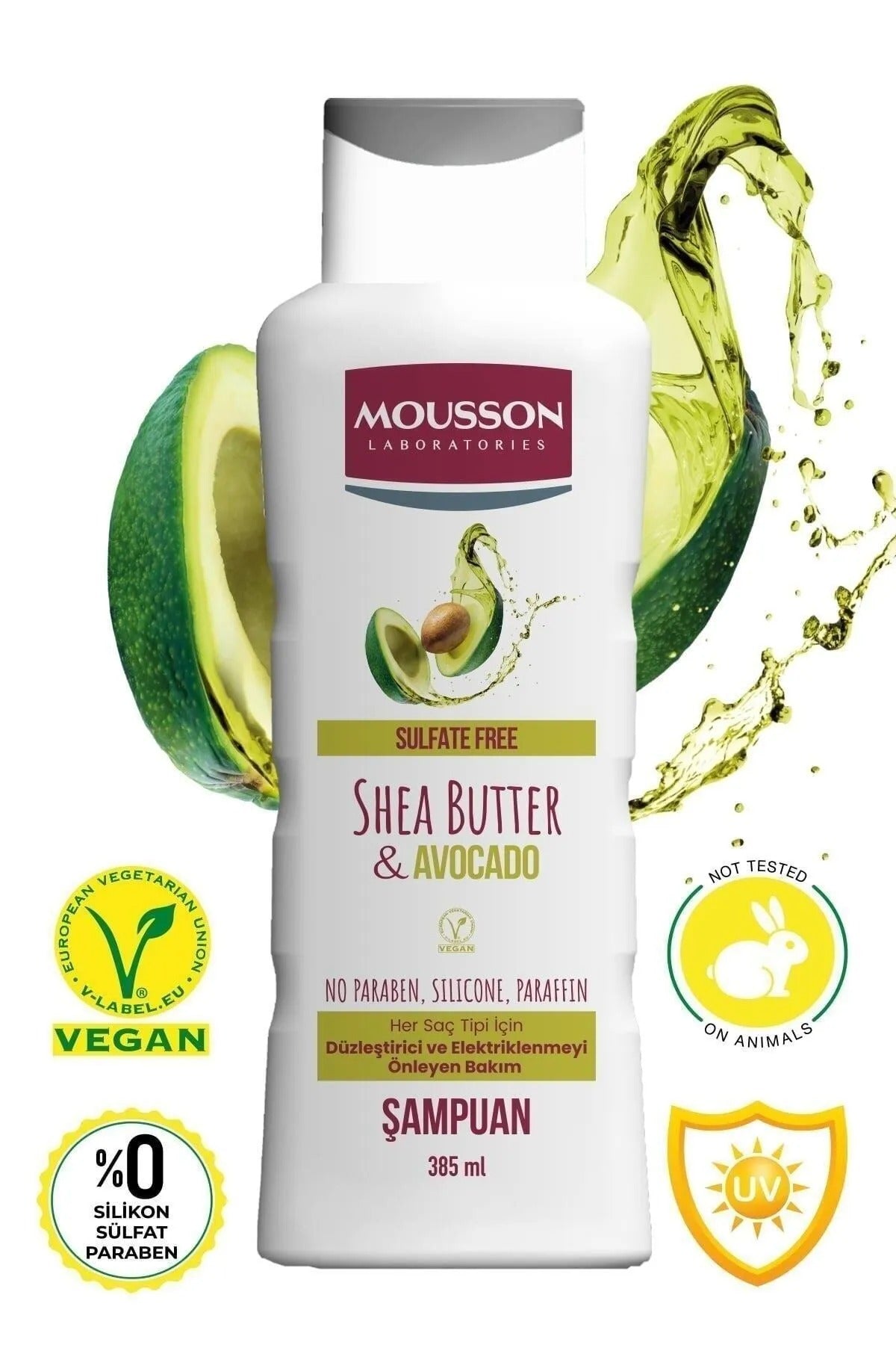 Mousson Shea Butter and Avocado - Straightening and Non-Electing Sulfate-Free Shampoo