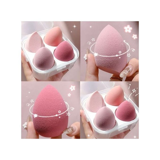 Qwen Makeup Sponges – Beauty Blender Sponge Set (4pcs, Pink)