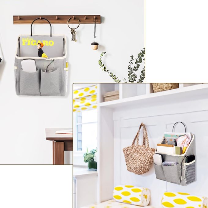 KnMn Wall Hanging Bag Storage Organizer – Grey (23.5 x 10 x 30.5 cm)