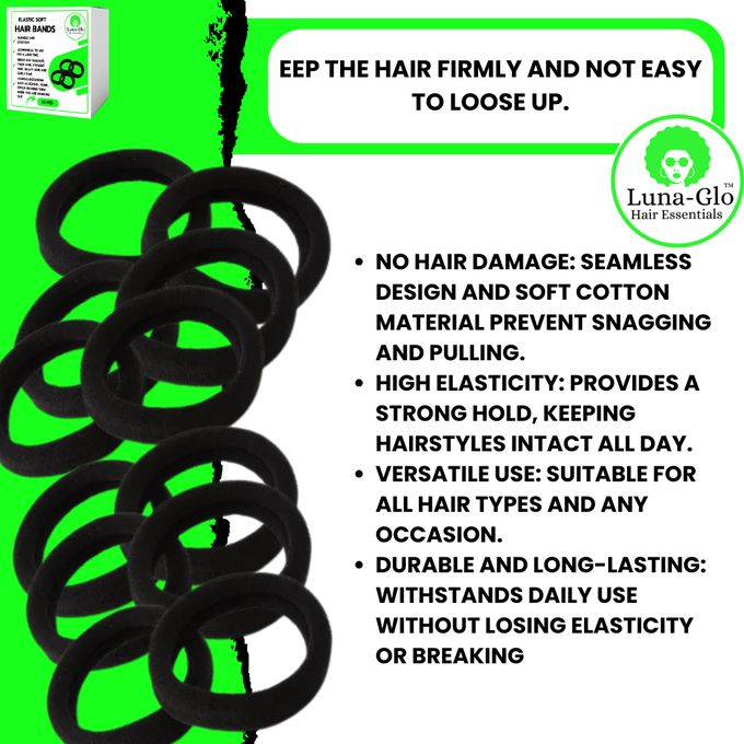 Luna-Glo Elastics Hair Ties – 50 pcs