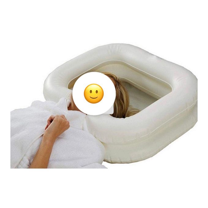 Inflatable Shampoo Basin for Bedside – Portable Shampoo Tub (White)